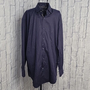 CIRCLE OF‎ GENTLEMEN Blue with Tan Dots Taurice Dress Shirt 42/16 1/2 inches